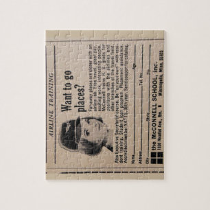 Flugliniestewardess-Vintager Flugbegleiter Puzzle