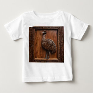 Fluglose Wunder: Australische Emu Wood Print, Baby T-shirt