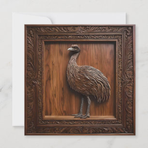 Fluglose Wunder: Australische Emu Wood Print, Einladung