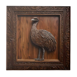 Fluglose Wunder: Australische Emu Wood Print, Fliese