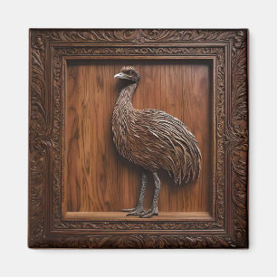 Fluglose Wunder: Australische Emu Wood Print, Magnet