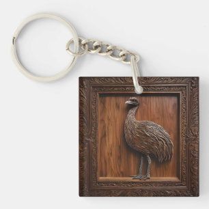 Fluglose Wunder: Australische Emu Wood Print, Schlüsselanhänger