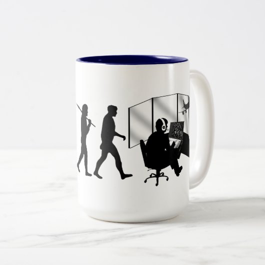 Fluglotse-Flughafenarbeits-Turm-Kontrolle Zweifarbige Tasse (VorderseiteRechts)