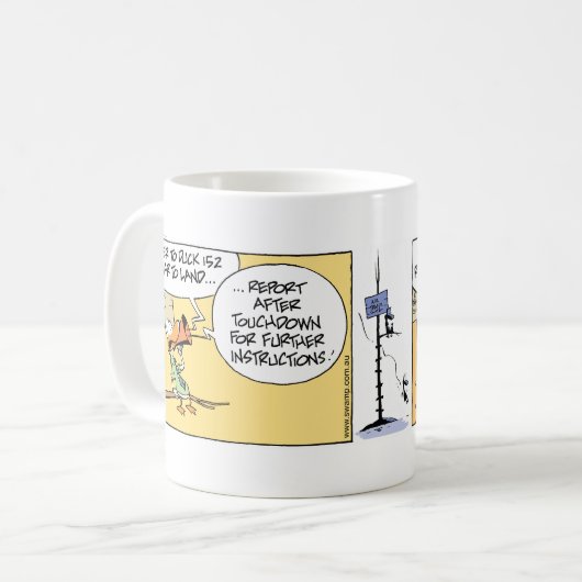 Fluglotse-lustiger Kaffee-Cartoon Kaffeetasse (Vorderseite Links)