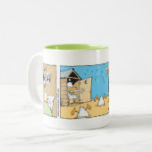 Fluglotse-lustiger Toiletten-Cartoon Zweifarbige Tasse (Vorderseite Links)