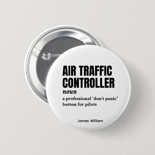 Fluglotsen - Definition des Spaßes in der Luftfahr Button (Vorne & Hinten)