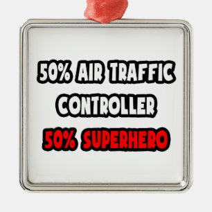 Fluglotsen für die Hälfte ... Half Superhero Ornament Aus Metall