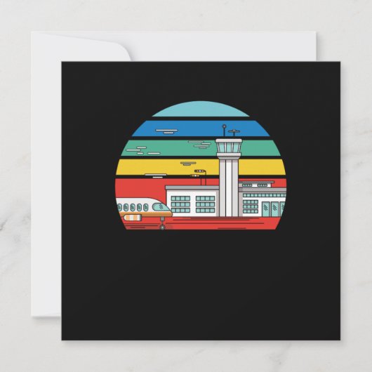 Fluglotsen in Vintag Einladung (Vorderseite)