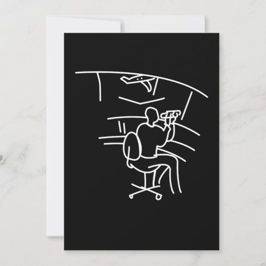 Fluglotsen Laufbahnlinie Art Aviati Einladung (Vorderseite)