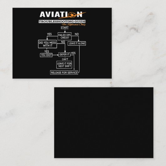 Fluglotsen-Pilot-Fehlerbehebungsleitfaden Visitenkarte (Vorne/Hinten)