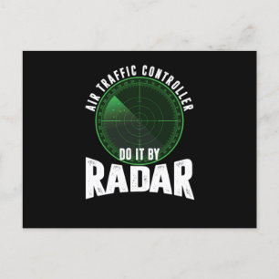 Fluglotsen-Radar Vintage Postkarte