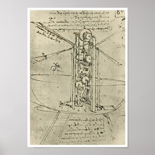 Flugmaschine, Leonardo da Vinci, 1488 Poster (Vorne)