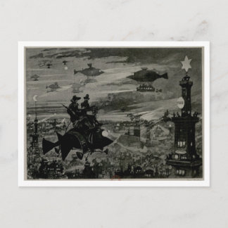 Flugmaschine über Paris Postkarte