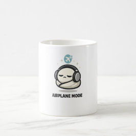 Flugmodus aktiviert - Süße müde Figur Kopfhörer Kaffeetasse