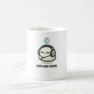 Flugmodus aktiviert - Süße müde Figur Kopfhörer Kaffeetasse