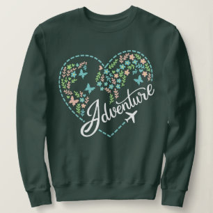 Flugmodus Frauen Lieben Herz Grafik-Abenteuer Sweatshirt