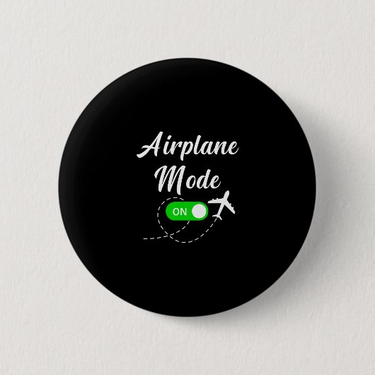 Flugmodus Lustige Reise Pilot Flugzeug Urlaub Button (Vorderseite)