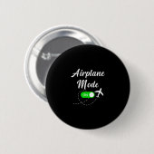 Flugmodus Lustige Reise Pilot Flugzeug Urlaub Button (Vorne & Hinten)
