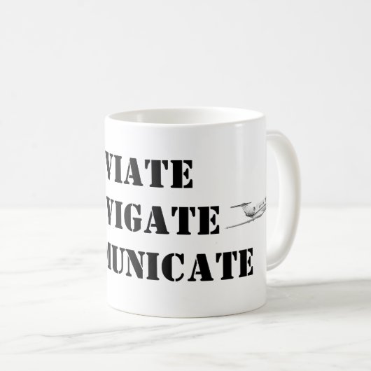 FLUGNAVIGATE-MITTEILUNGSLUFTFAHRZEUGTasse für Pilo Kaffeetasse (VorderseiteRechts)