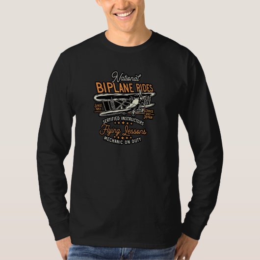 Flugpiloten Vintag Luftfahrt T-Shirt (Vorderseite)