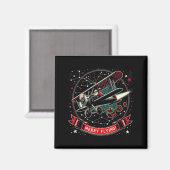 Flugplatz hässlicher Weihnachtspullover Flugzeugbe Magnet (Vorderseite/Rückseite)