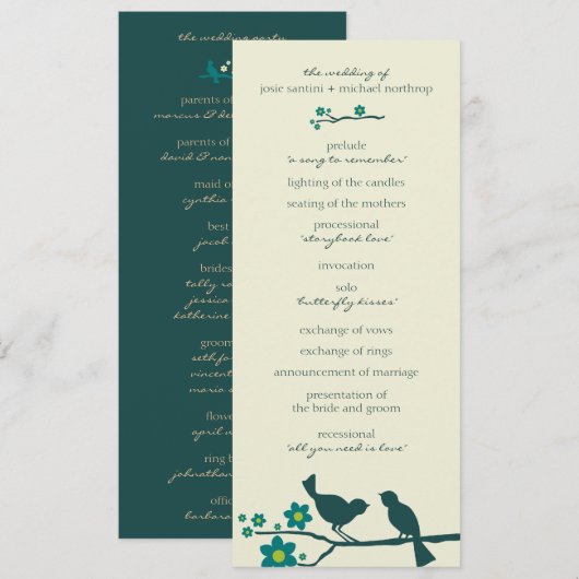 Flugprogramme der Liebe {Pfau} Programm (Vorne/Hinten)