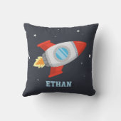 Flugrakete im Weltraum, Kinder Personalisiert Kissen (Rückseite)