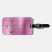 Flugreise-Abenteuer INITIALS Flight Metallic Gepäckanhänger (Vorderseite horizontal)