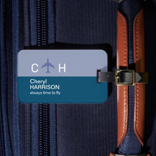 Flugreise immer Zeit zum Fliegen Gepäckanhänger (Vorderseite Insitu 4)