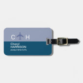 Flugreise immer Zeit zum Fliegen Gepäckanhänger (Vorderseite horizontal)