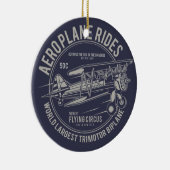 Flugreise mit dem Zirkus | Flugzeuggeschenke Keramikornament (Rechts)