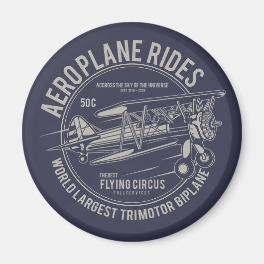 Flugreise mit dem Zirkus | Flugzeuggeschenke Magnet (Vorne)