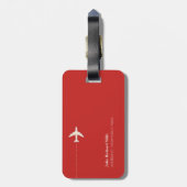 Flugreise mit personalisierter roter Liebe Gepäckanhänger (Rückseite vertikal)