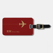 Flugreise Personalisiert dunkelrot Gepäckanhänger (Vorderseite horizontal)