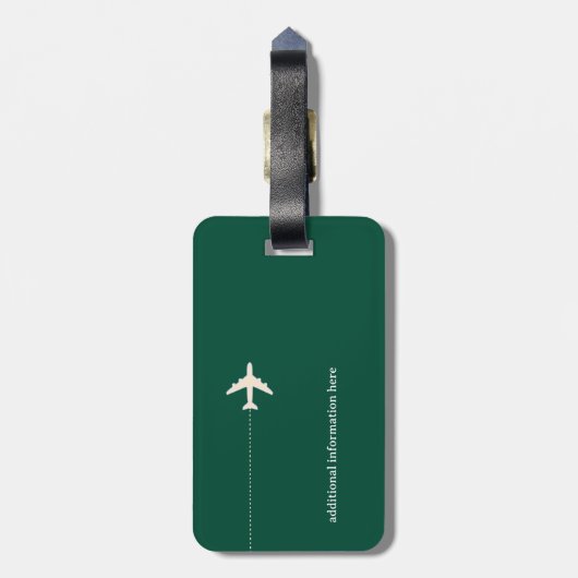 Flugreise Personalisierten Jäger grün Gepäckanhänger (Rückseite vertikal)