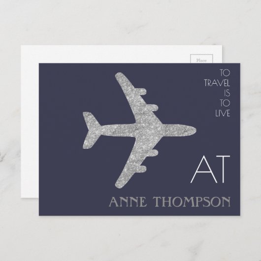 Flugreise Postkarte (Vorne/Hinten)