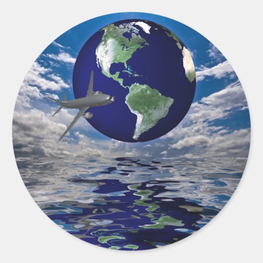 Flugreise Runder Aufkleber (Vorderseite)