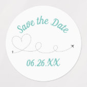 Flugreise - Save the Date Aufkleber (Design 2)