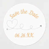 Flugreise - Save the Date Aufkleber (Design 1)