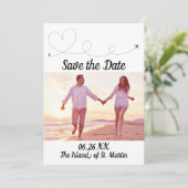 Flugreise - Save the Date Einladung (Stehend Vorderseite)