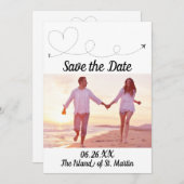 Flugreise - Save the Date Einladung (Vorne/Hinten)