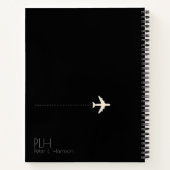 Flugreise schwarz notizbuch (Rückseite)