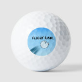 Flugrisiko! Funny Golf Ball fliegt durch in der Lu (Vorderseite)