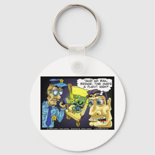 Flugrisiko Lustiger Vogel Cartoon Geschenke & T-Sh Schlüsselanhänger