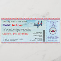 Flugschein Kids Airline Einladung zum Geburtstag