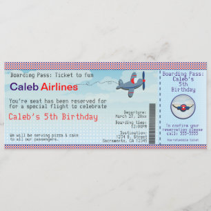 Flugschein Kids Airline Einladung zum Geburtstag