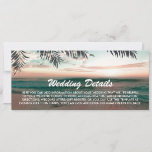 Flugschein Strandhochzeit in den Tropen Details Einladung