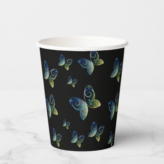 Flugschmetterlingsart Pappbecher (Rückseite)