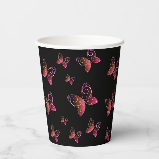 Flugschmetterlingsart Pappbecher (Rückseite)