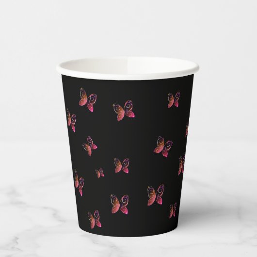 Flugschmetterlingsart Pappbecher (Links)